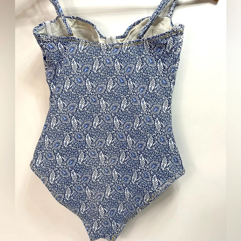 Ondademar Cassia One Piece blue white Geometric print size Small
